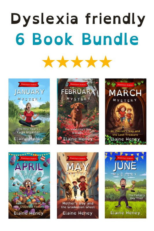 Six dyslexia-friendly books Written by by #1 best-selling Irish Author Elaine Heney.